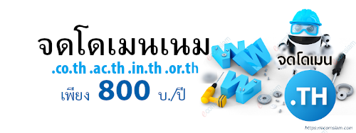 จดโดเมนเนม .co.th จดโดเมน .ac.th จดโดเมน .in.th  จดโดเมน .or.th เพียง 800 บ./ปี